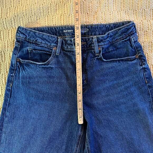 Old Navy Extra High Rise Wide Leg Dark Wash Jeans - 10 Petite - Picture 4 of 8